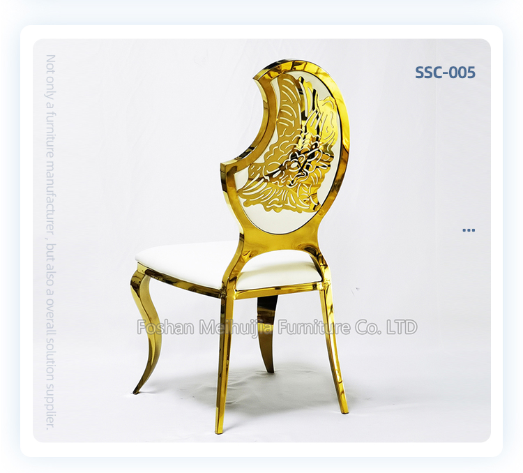 Wholesale popular gold stainless steel frame dining chairs furniture for wedding party
