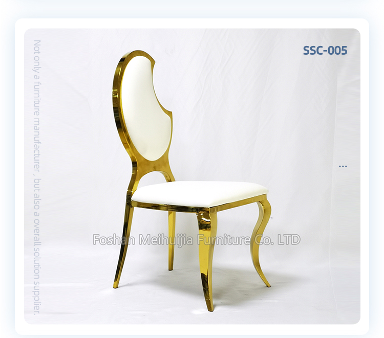 Wholesale popular gold stainless steel frame dining chairs furniture for wedding party
