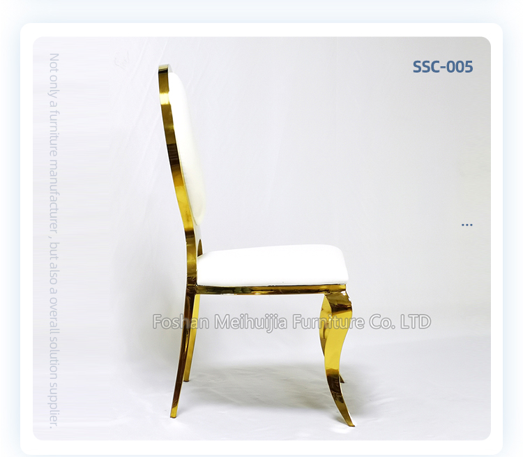 Wholesale popular gold stainless steel frame dining chairs furniture for wedding party