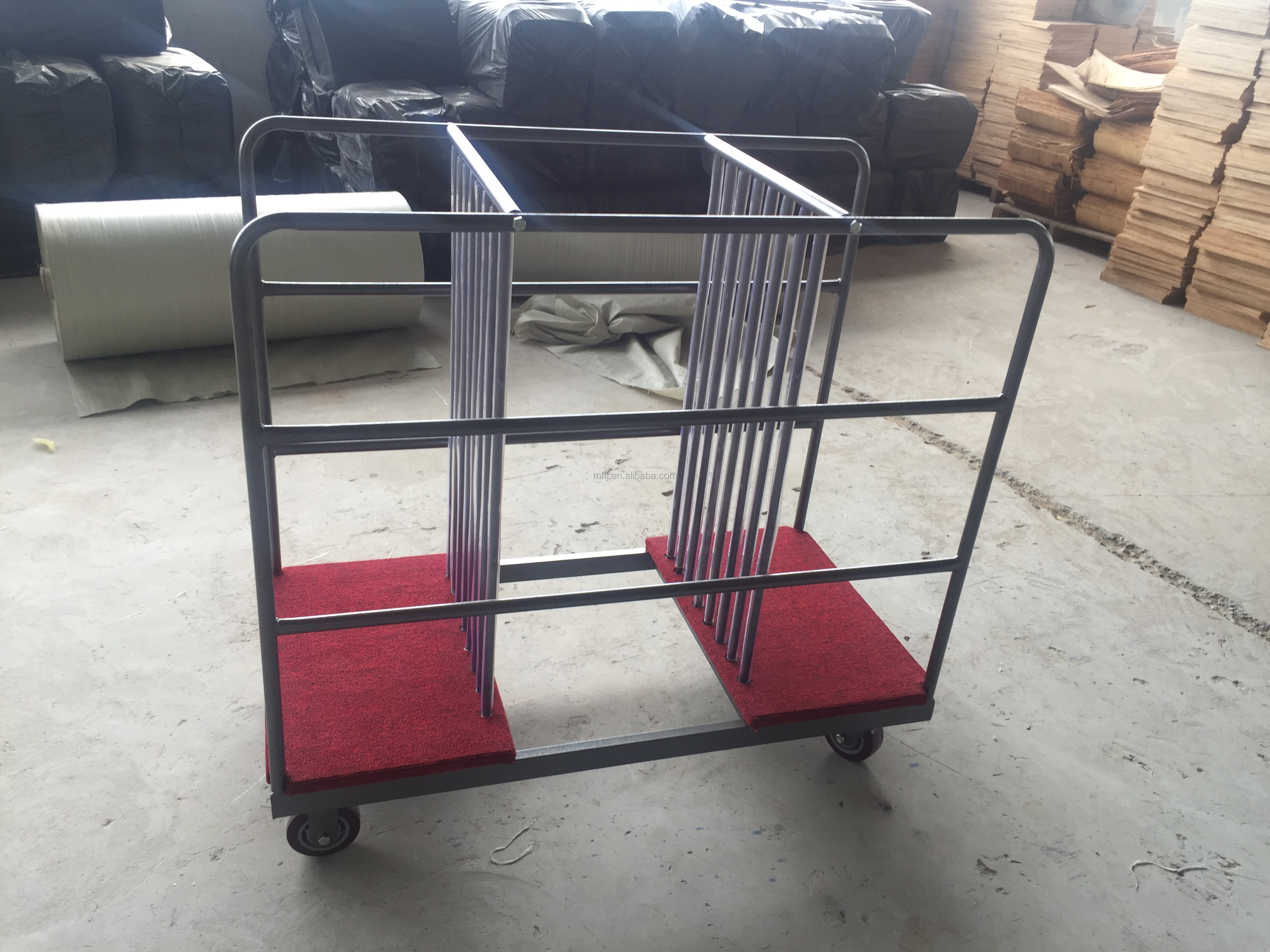 MHJ furniture - Hotel Restaurant Metal Trolley Lazy Susan Turntable Trolley Trolley 12