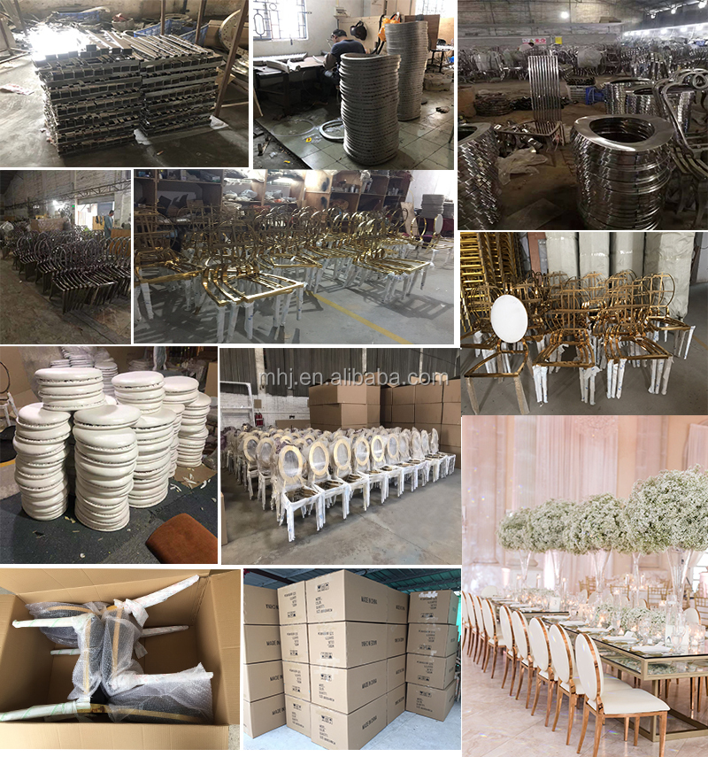 MHJ furniture - High Quality Stainless Restaurant Party Wedding Steel Banquet Chair Stainless steel chair and table 18