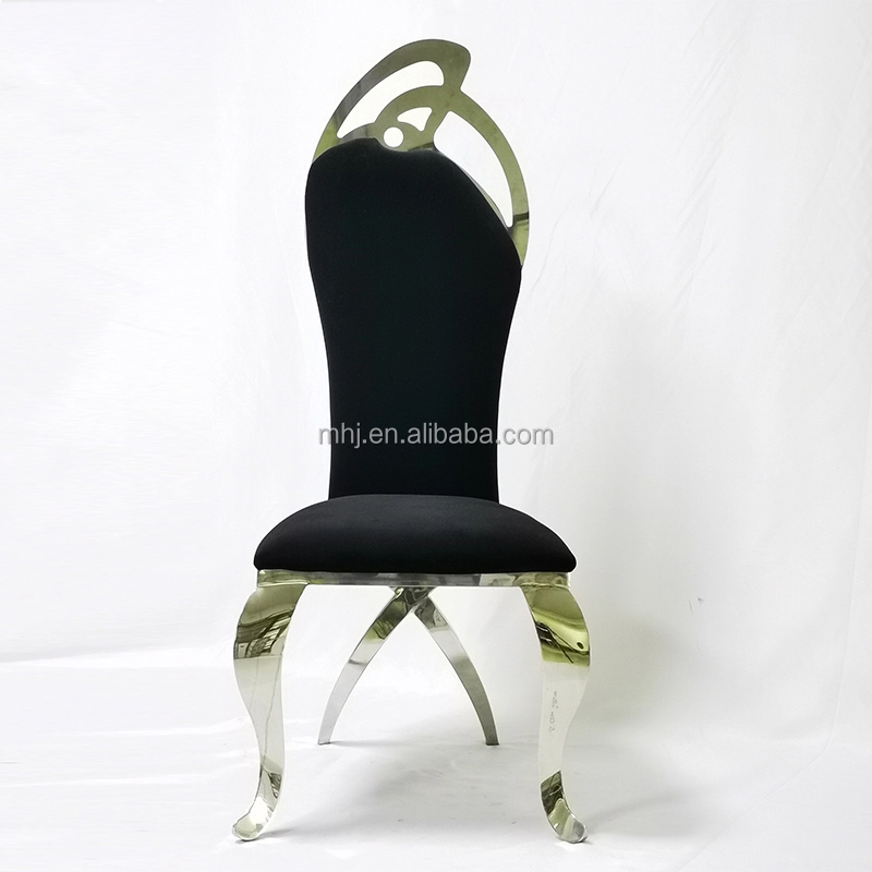 MHJ furniture - Newest Modern Stainless Steel Wedding Dining Chair Restaurant Banquet Chairs Stainless steel chair and table 1
