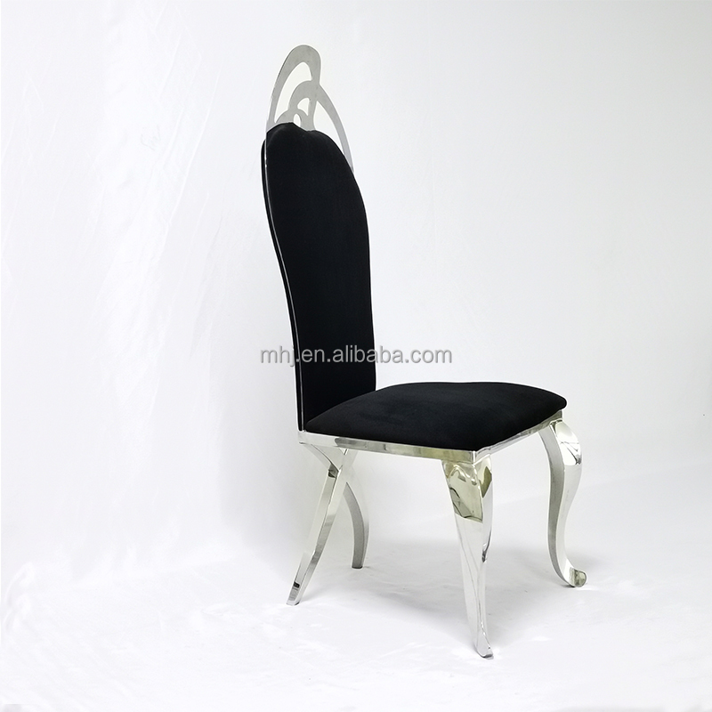 MHJ furniture - Newest Modern Stainless Steel Wedding Dining Chair Restaurant Banquet Chairs Stainless steel chair and table 12