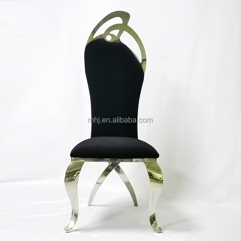 MHJ furniture - Newest Modern Stainless Steel Wedding Dining Chair Restaurant Banquet Chairs Stainless steel chair and table 9