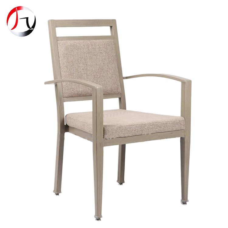 MHJ furniture - Project Hot Sale Aluminum Wood Look Modern Armrest Hotel Chair,Banquet Arm Chair,Banquet Chair With Armrests Aged & Nursing home seating 1