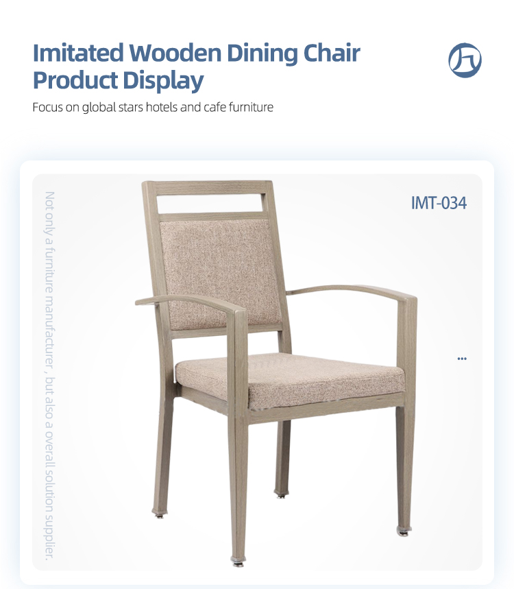Project hot sale aluminum wood look modern armrest hotel chair, banquet arm chair, banquet chair with armrests