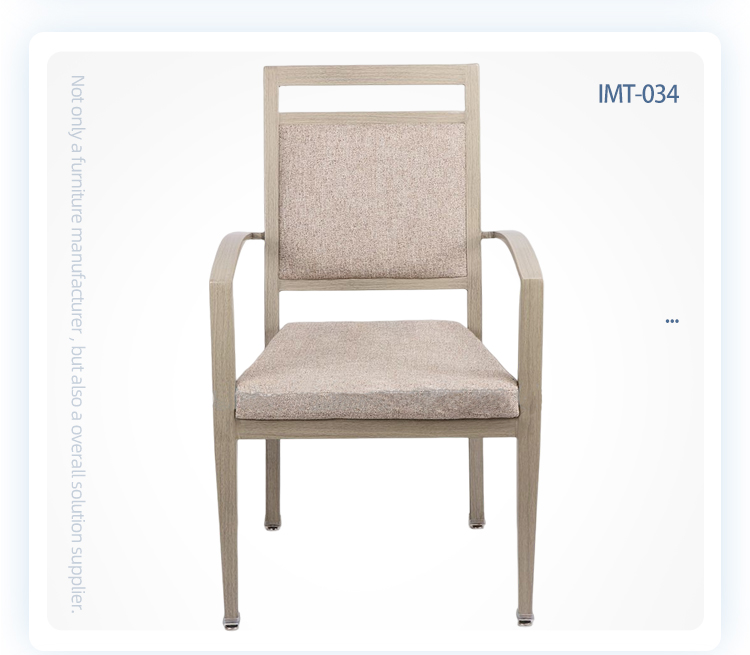 Project hot sale aluminum wood look modern armrest hotel chair, banquet arm chair, banquet chair with armrests