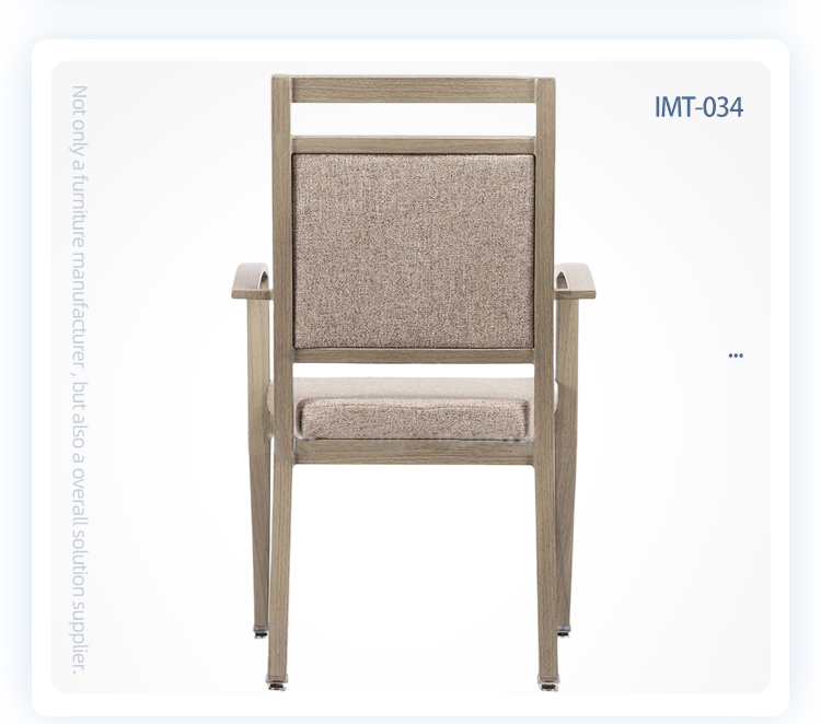 Project hot sale aluminum wood look modern armrest hotel chair, banquet arm chair, banquet chair with armrests