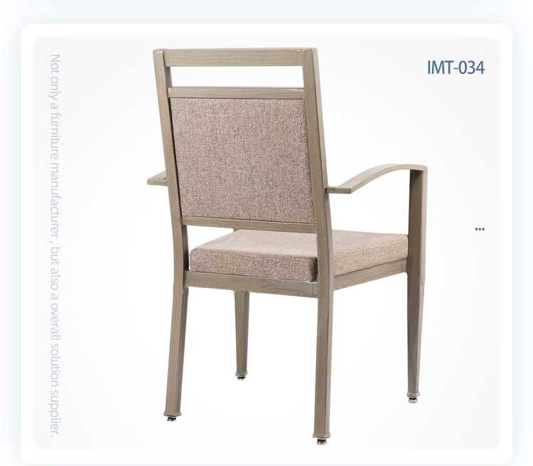 Project hot sale aluminum wood look modern armrest hotel chair, banquet arm chair, banquet chair with armrests