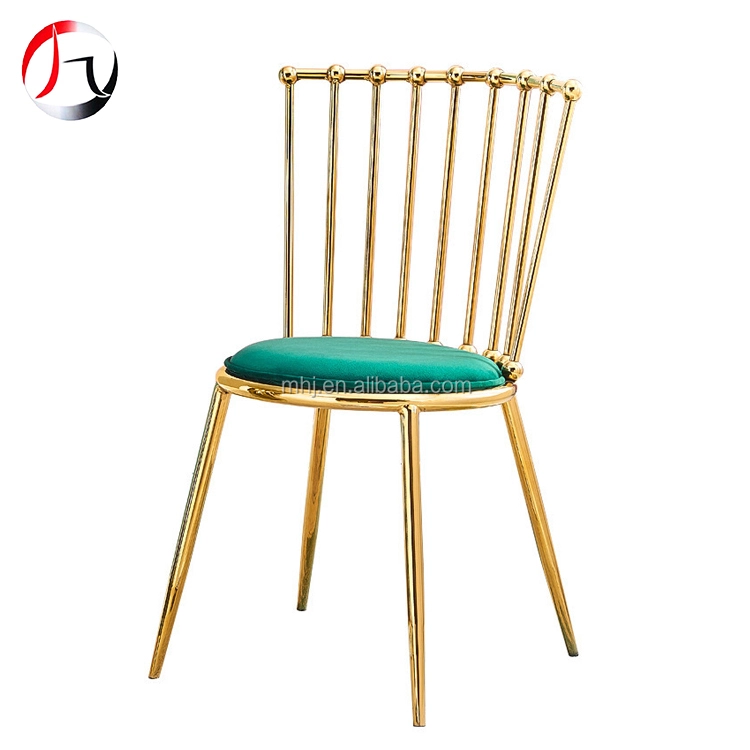 MHJ furniture - Nordic Style Simple Design Gold Stainless Steel Event Wedding Dining Chair Stainless steel chair and table 1