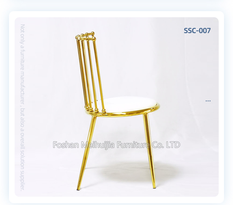 Nordic style simple design gold stainless steel event wedding dining chair