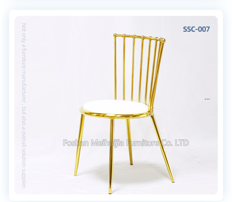 Nordic style simple design gold stainless steel event wedding dining chair