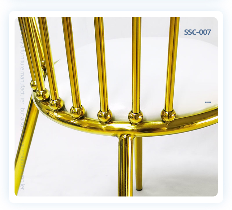 Nordic style simple design gold stainless steel event wedding dining chair