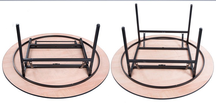 MHJ furniture - Wholesale Hotel Events Laminate Wood Folding Banquet Tables Round Tables Tables 17