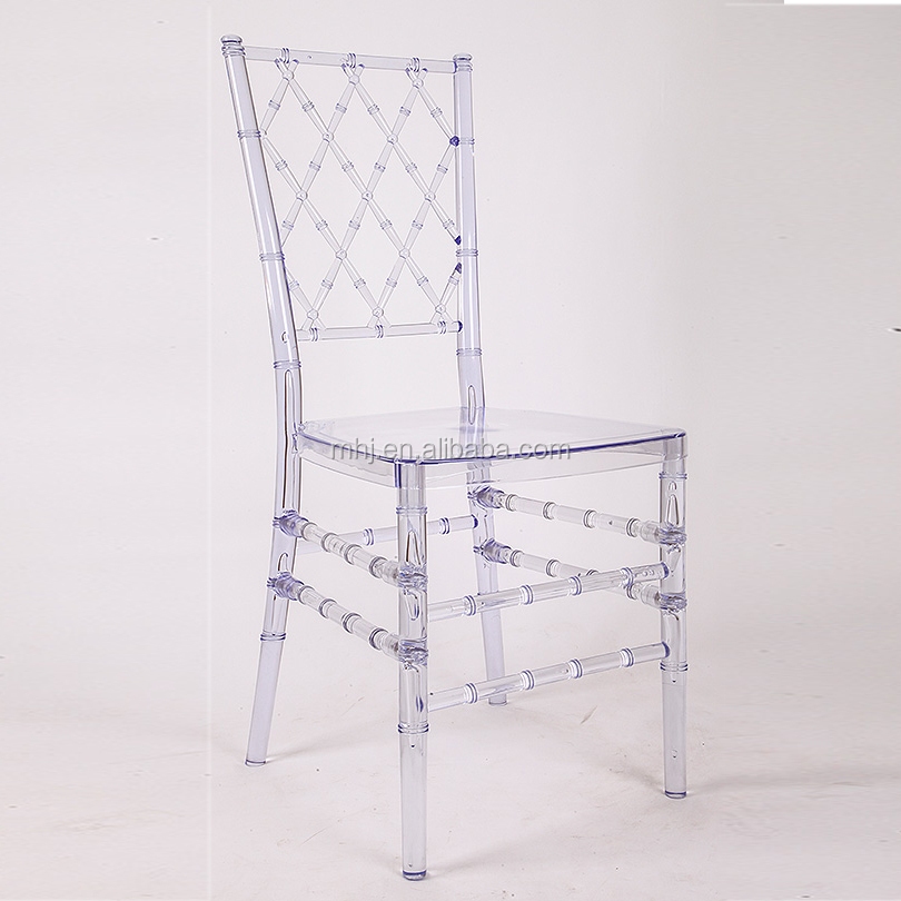 MHJ furniture - Factory Sale Net Design Restaurant Plastic Crystal Tiffany Resin Chair For Hotel Wedding Event Plastic chair and table 9