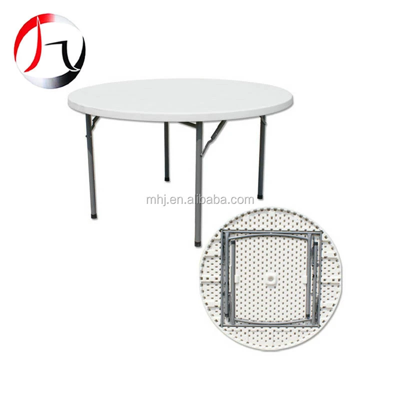 MHJ furniture - High Quality Hdpe Plastic Round Folding Dining Table For Outdoor Banquet Wedding Tables 1