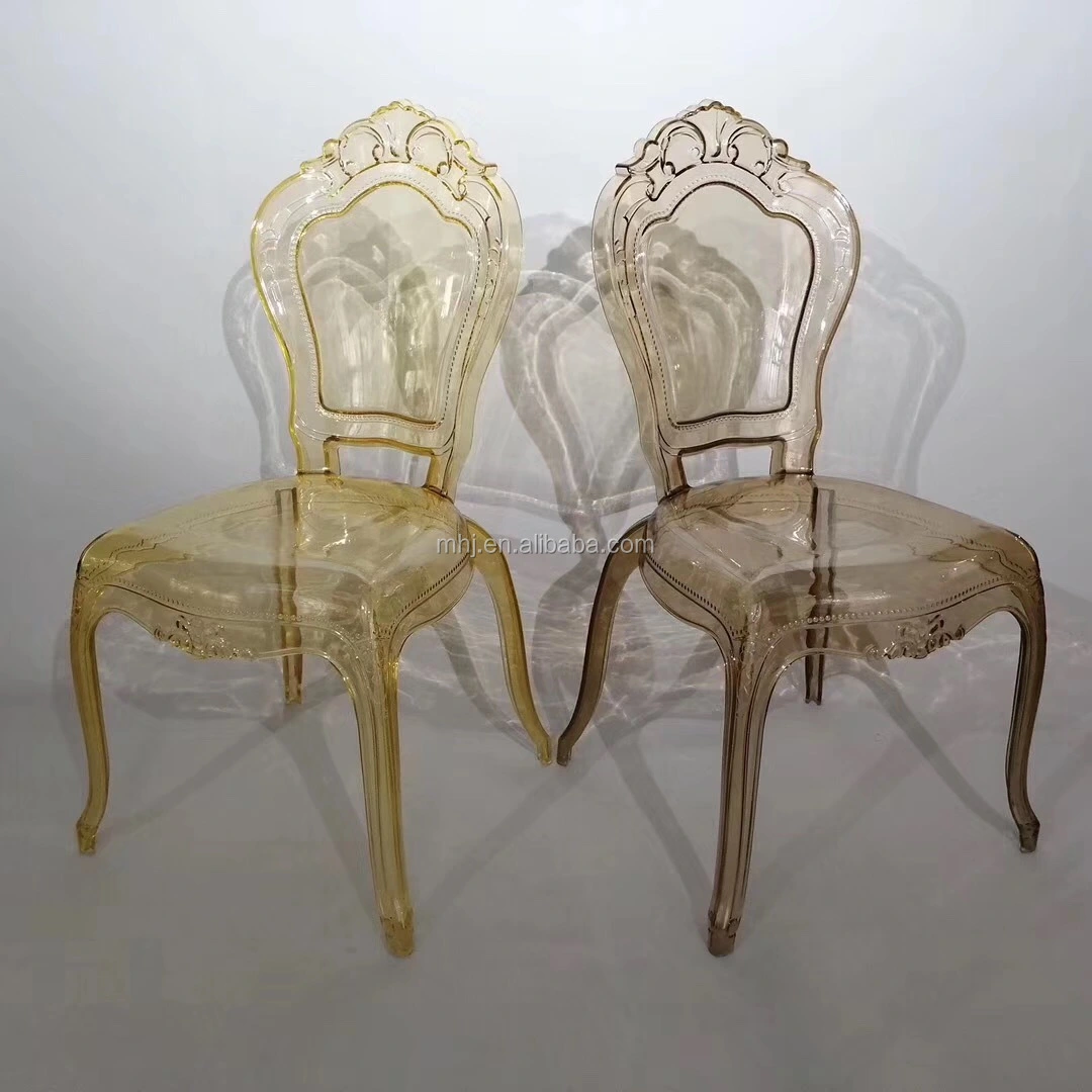 MHJ furniture - Modern Polycarbonate Color Plastic Crystal Clear Ghost Chair Wedding Chair Plastic chair and table 1