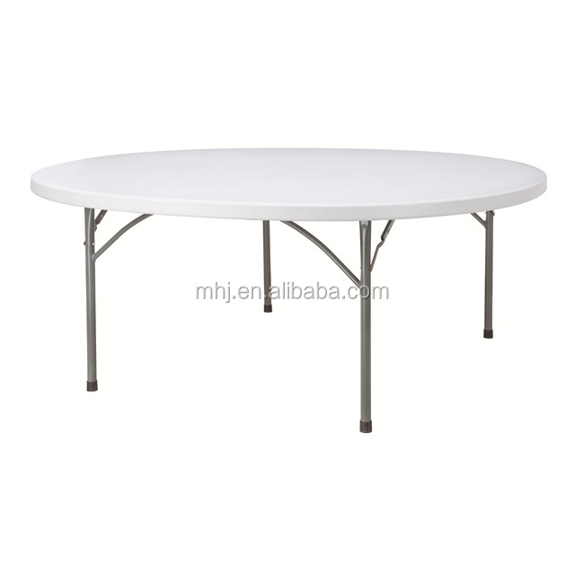 High quality HDPE plastic round folding dining table for outdoor banquet wedding