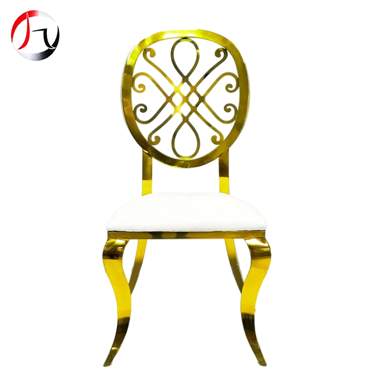 MHJ furniture - High Quality Golden Metal Banquet Dining Chair For Wedding Party Event Stainless steel chair and table 1