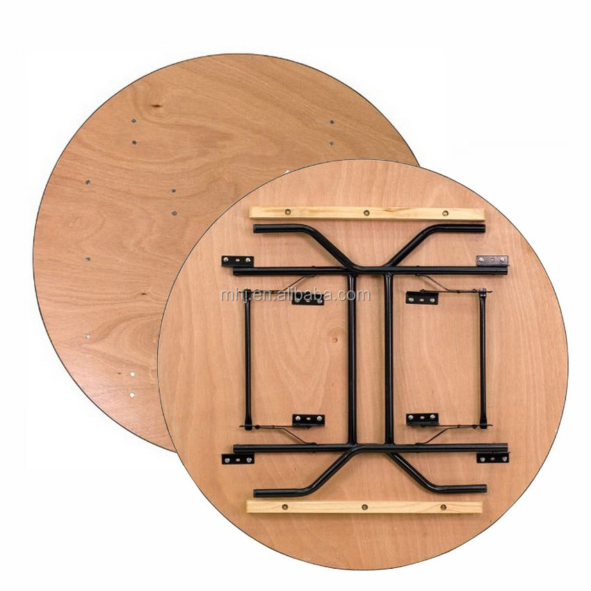 MHJ furniture - Wholesale Cheap Price Folding Wooden Round Banquet Dining Table Tables 8