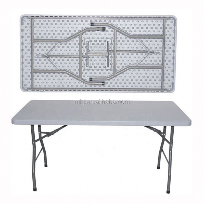Indoor and outdoor portable plastic folding long banquet dining table