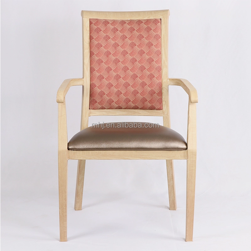 MHJ furniture - Astoria Aluminum Metal Stacking Wood Grain Armrest Banquet Dining Chair Aged & Nursing home seating 1