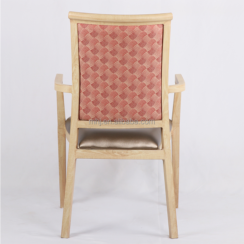MHJ furniture - Astoria Aluminum Metal Stacking Wood Grain Armrest Banquet Dining Chair Aged & Nursing home seating 11