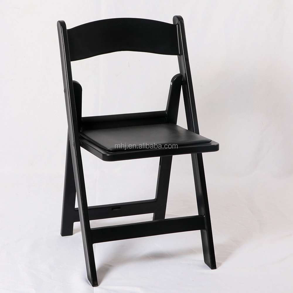 MHJ furniture - Outdoor Wedding Black Padded Resin Wimbledon Folding Plastic Chair Plastic chair and table 1