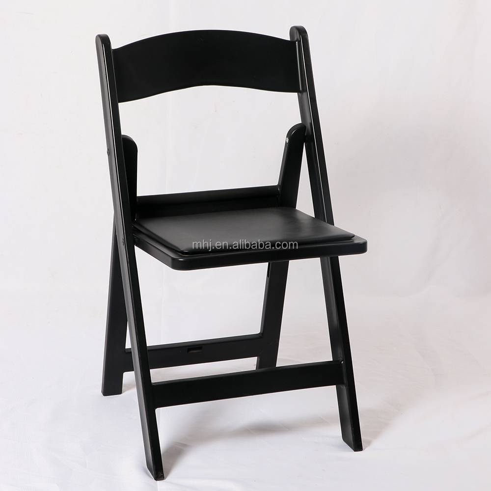 MHJ furniture - Outdoor Wedding Black Padded Resin Wimbledon Folding Plastic Chair Plastic chair and table 10