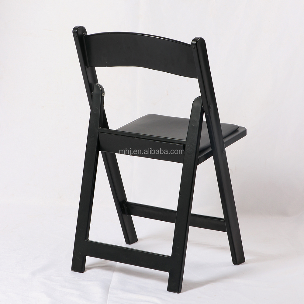 MHJ furniture - Outdoor Wedding Black Padded Resin Wimbledon Folding Plastic Chair Plastic chair and table 12