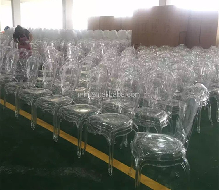 MHJ furniture - Wholesale Modern Stackable Resin Transparent Bella Princess Party Acrylic Clear Wedding Dining Chair Plastic chair and table 15