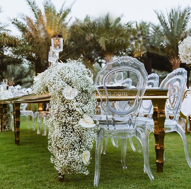 MHJ furniture - Wholesale Modern Stackable Resin Transparent Bella Princess Party Acrylic Clear Wedding Dining Chair Plastic chair and table 22