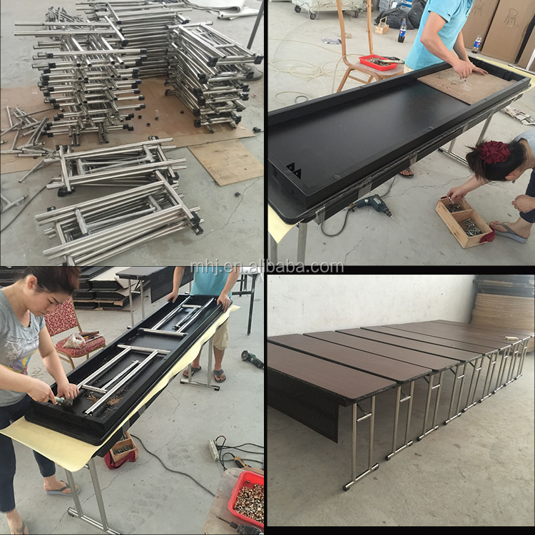 MHJ furniture - Hpl Rectangular Plywood Hotel Conference Meeting Folding Ibm Table With Modesty Panel IBM table 14