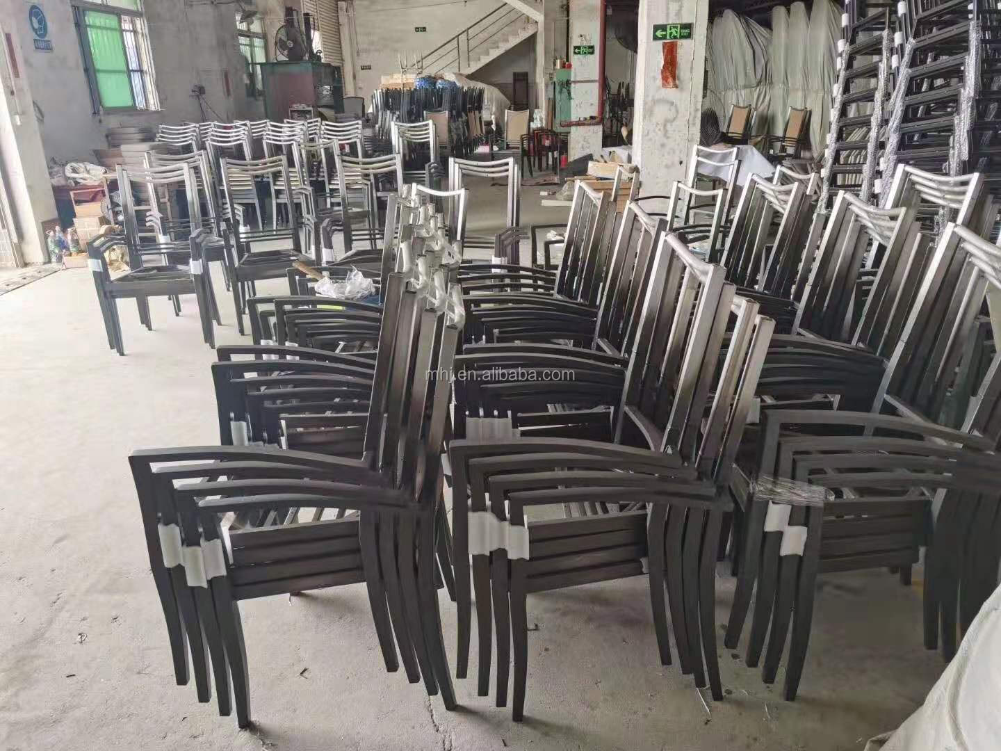 MHJ furniture - Healthy Care Center Aluminum Stacking Armrest Restaurant Chairs Aged & Nursing home seating 15