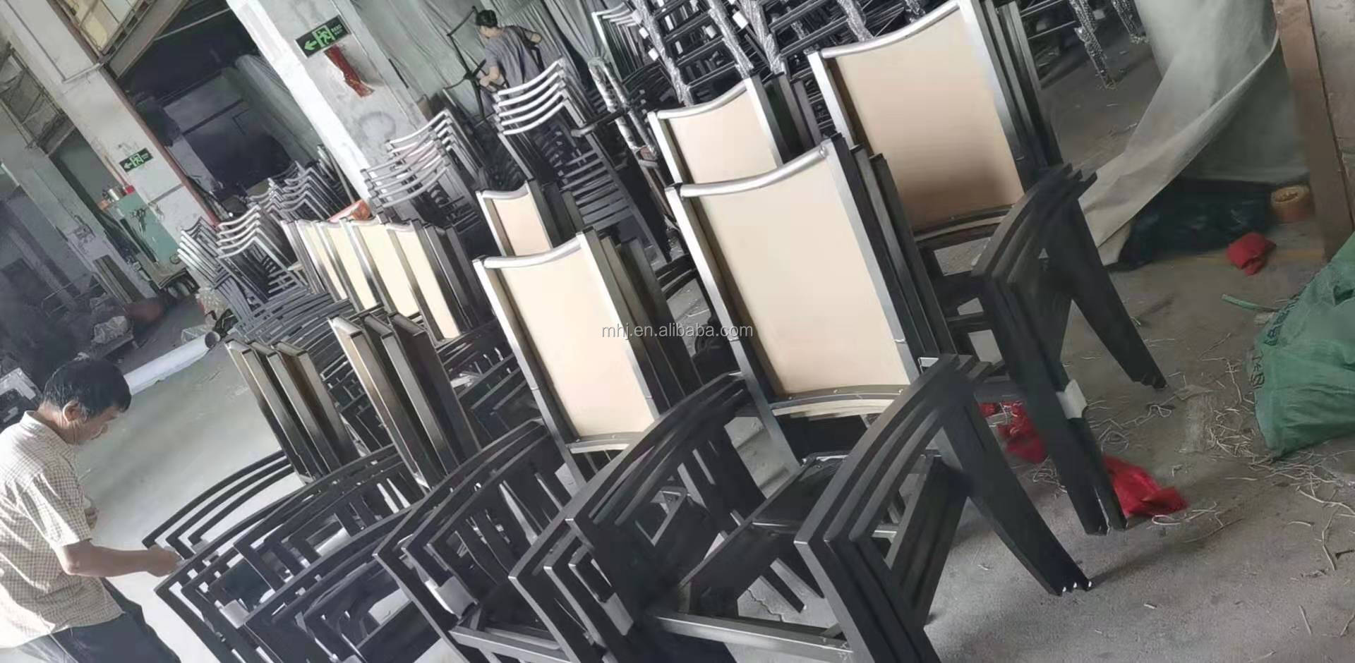 MHJ furniture - Healthy Care Center Aluminum Stacking Armrest Restaurant Chairs Aged & Nursing home seating 16