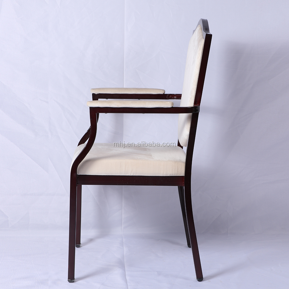 MHJ furniture - High Quality Padded Aluminum Stackable Restaurant Banquet Chair With Arm Rest Aged & Nursing home seating 10