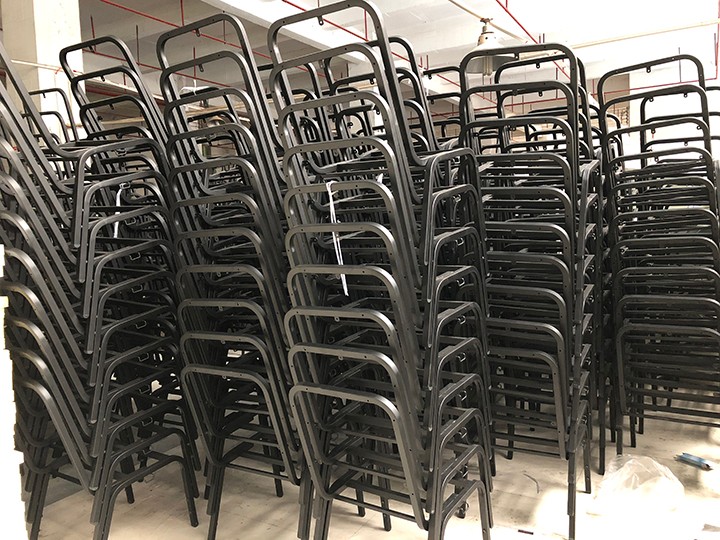 MHJ furniture - Red Fabric Interlocking Padded Church Chair With Back Pocket For Theatre Hall Church Hall Church chair 9
