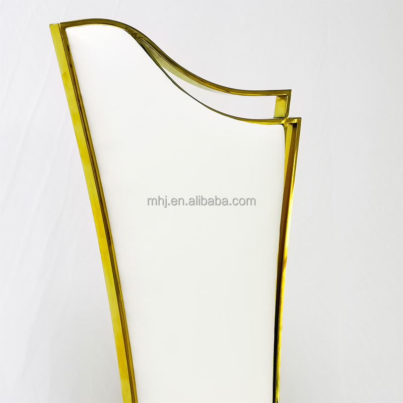 MHJ furniture - New Design High Back X Legs Design Stainless Steel Banquet Wedding Chair Stainless steel chair and table 13