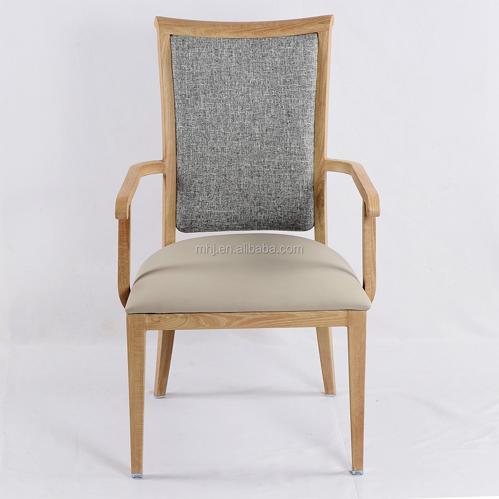 MHJ furniture - Wood Look Aluminum American Restaurant Chair With Armrest Aged & Nursing home seating 1