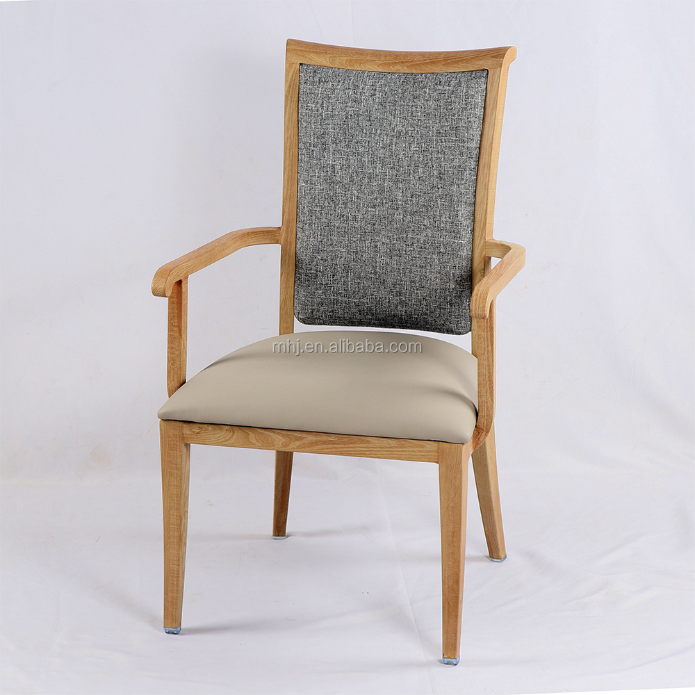 MHJ furniture - Wood Look Aluminum American Restaurant Chair With Armrest Aged & Nursing home seating 12
