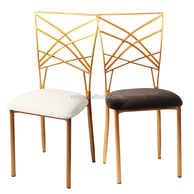 MHJ furniture - High Quality Wholesale Stackable Metal Cross Back Wedding Dining Chair Wedding chair 1
