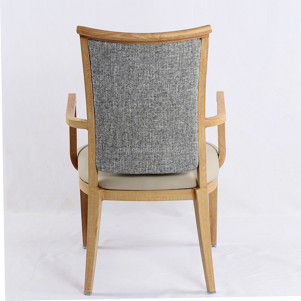 MHJ furniture - Wood Look Aluminum American Restaurant Chair With Armrest Aged & Nursing home seating 18