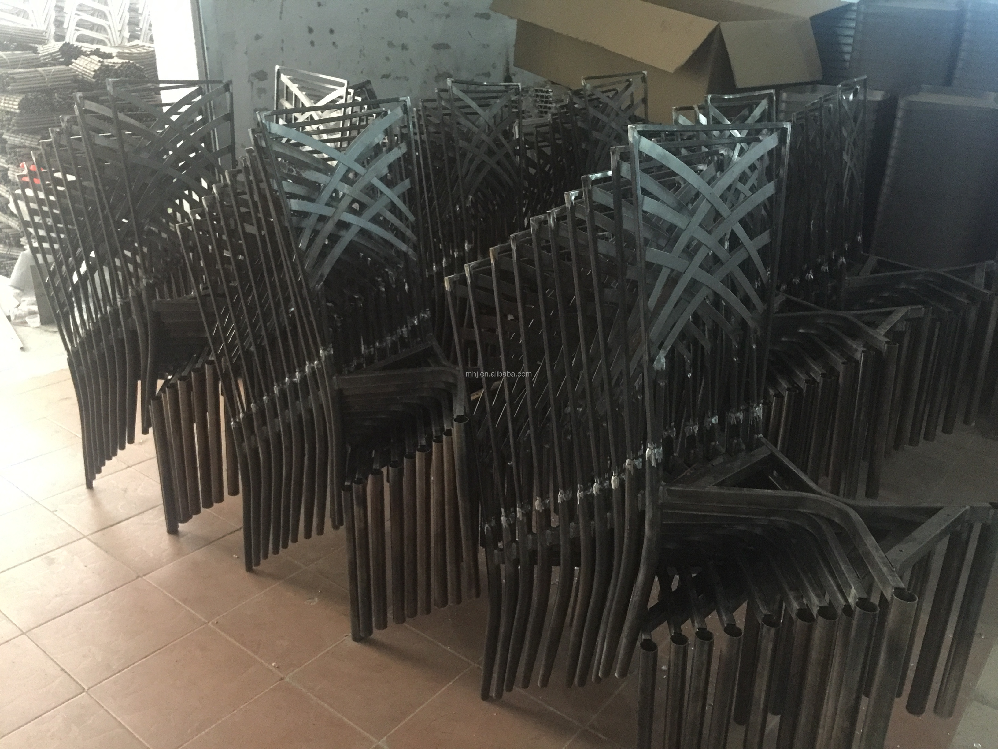 MHJ furniture - High Quality Wholesale Stackable Metal Cross Back Wedding Dining Chair Wedding chair 13