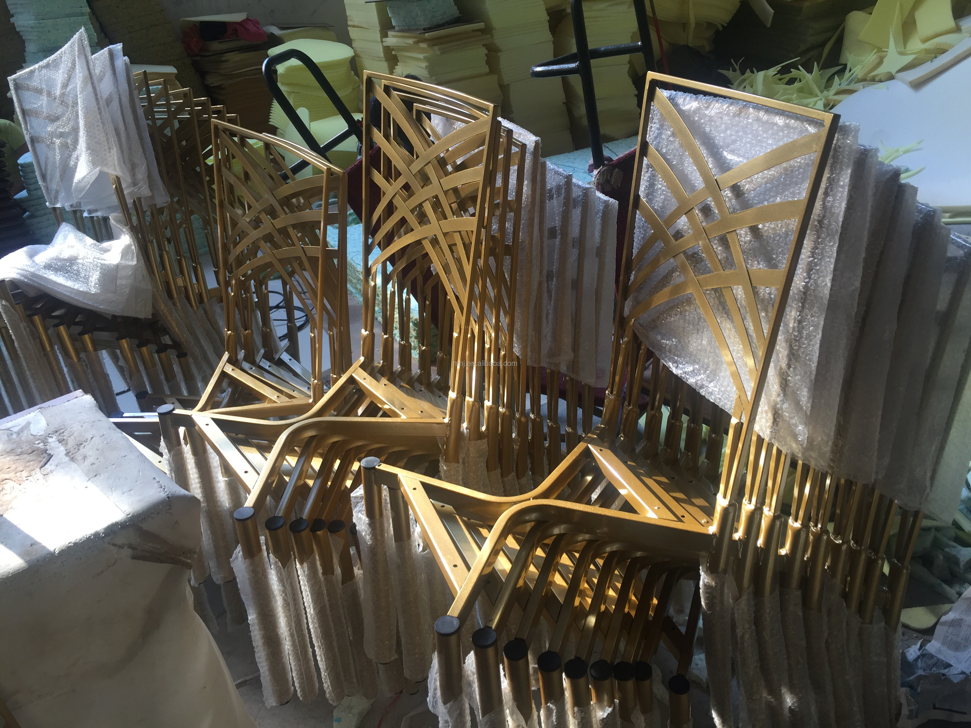 MHJ furniture - High Quality Wholesale Stackable Metal Cross Back Wedding Dining Chair Wedding chair 14