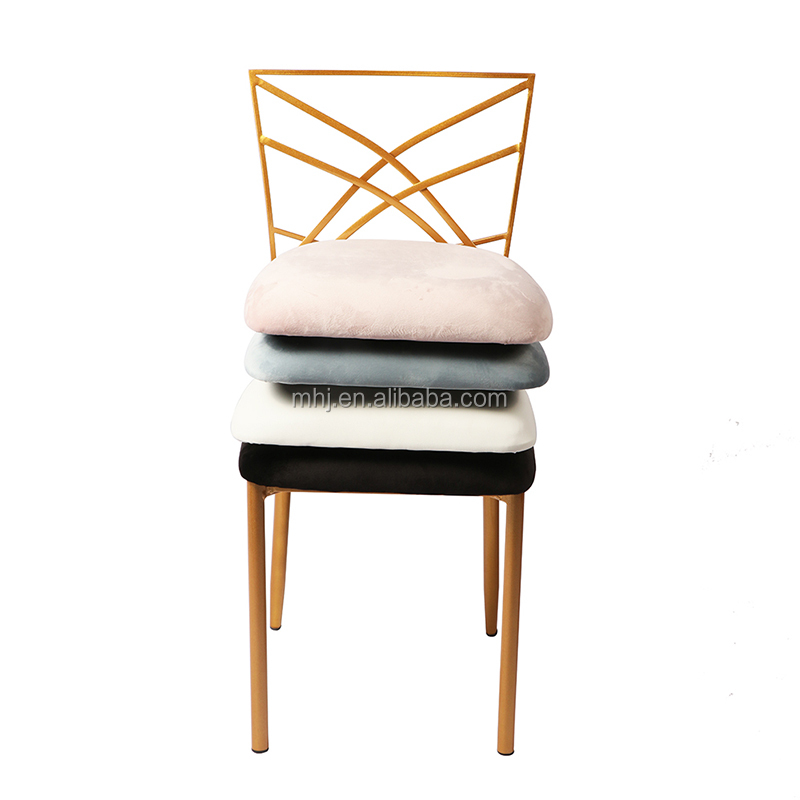 MHJ furniture - High Quality Wholesale Stackable Metal Cross Back Wedding Dining Chair Wedding chair 11