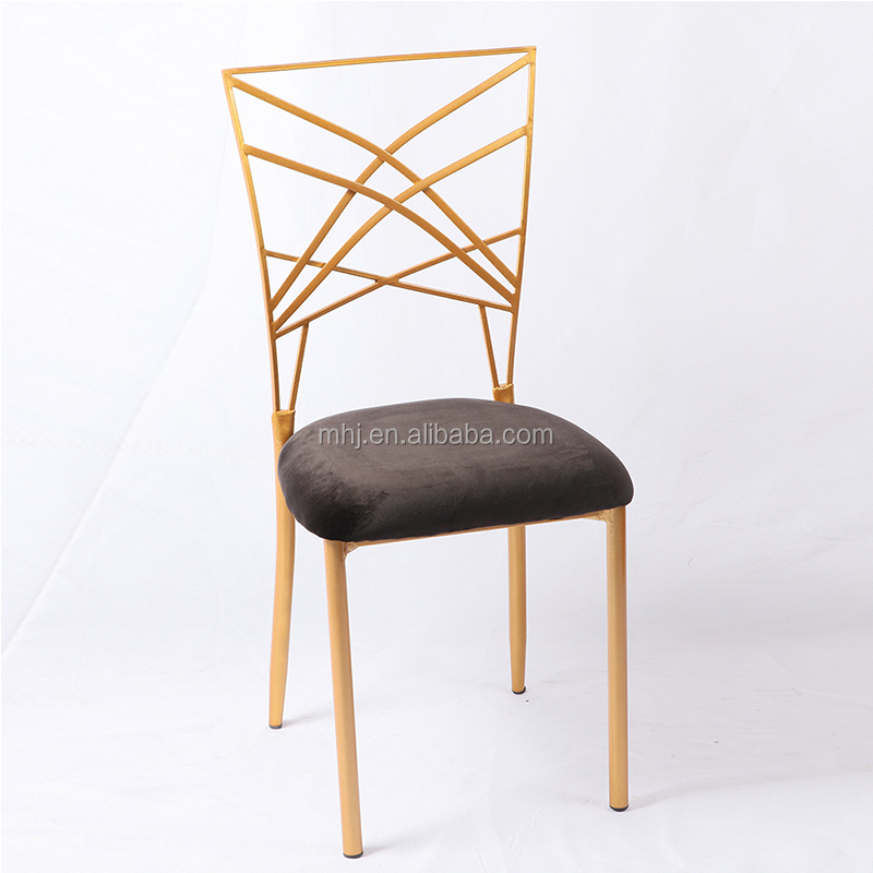 MHJ furniture - High Quality Wholesale Stackable Metal Cross Back Wedding Dining Chair Wedding chair 7