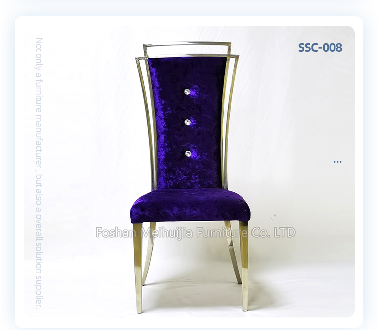 High quality luxury purple velvet leisure chairs wedding dining chair