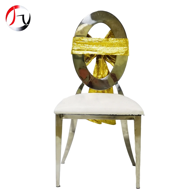 MHJ furniture - New Style Luxury Round Back Stainless Steel Banquet Event Wedding Chair Stainless steel chair and table 1