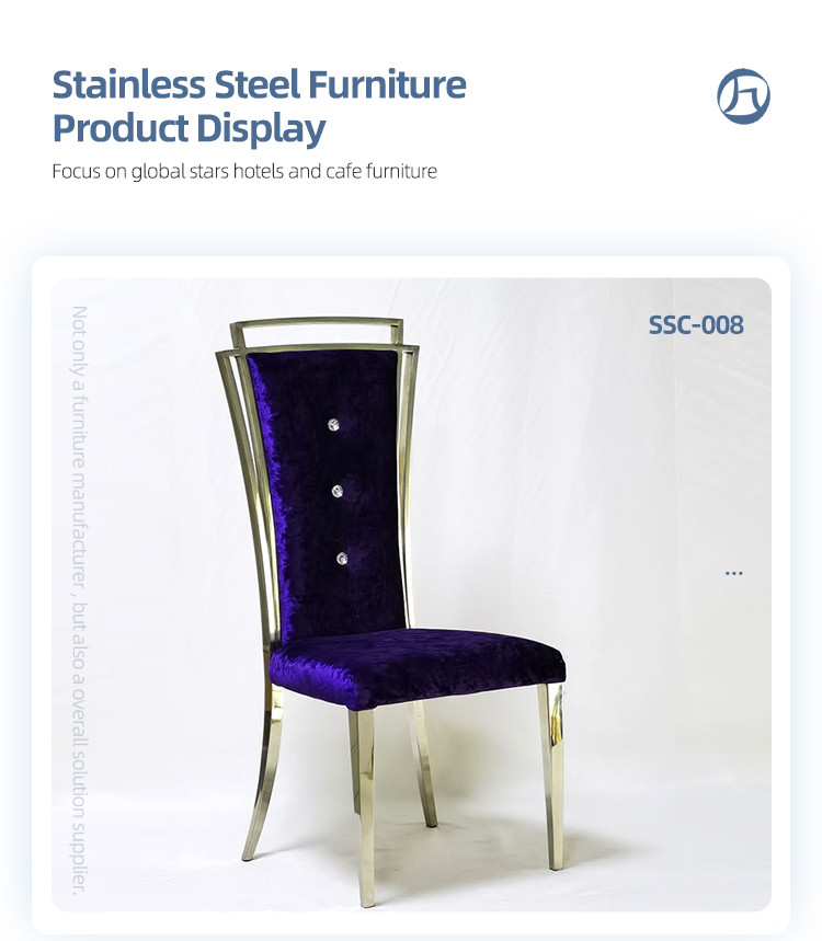 High quality luxury purple velvet leisure chairs wedding dining chair