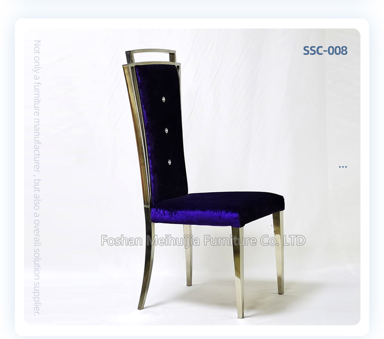 High quality luxury purple velvet leisure chairs wedding dining chair